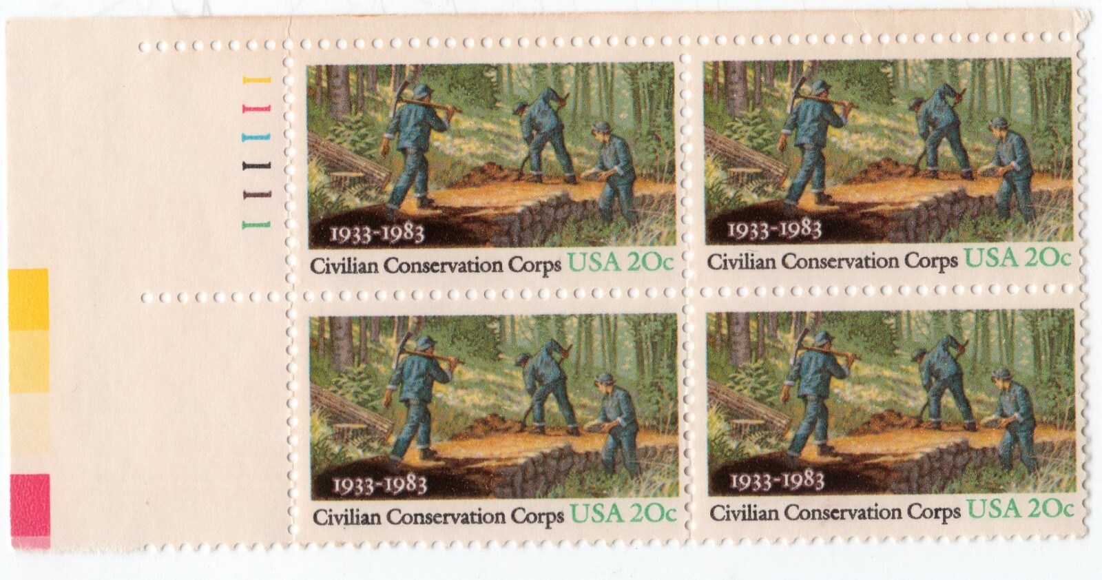 Scott #2037 Civilian Conservation Corps Plate Block of 4 Stamps - MNH UL