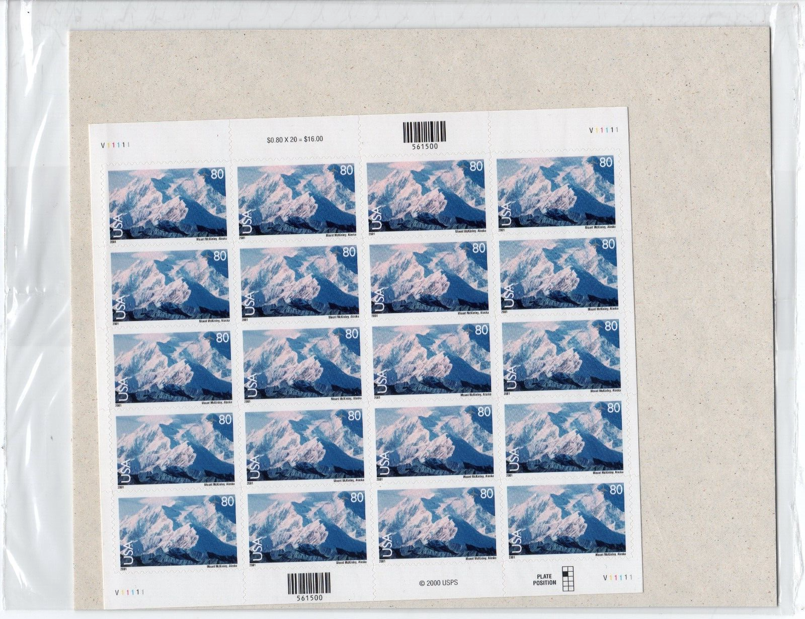 Scott #c137 Mt McKinley National Park Sheet of 20 Airmail Stamps - Sealed