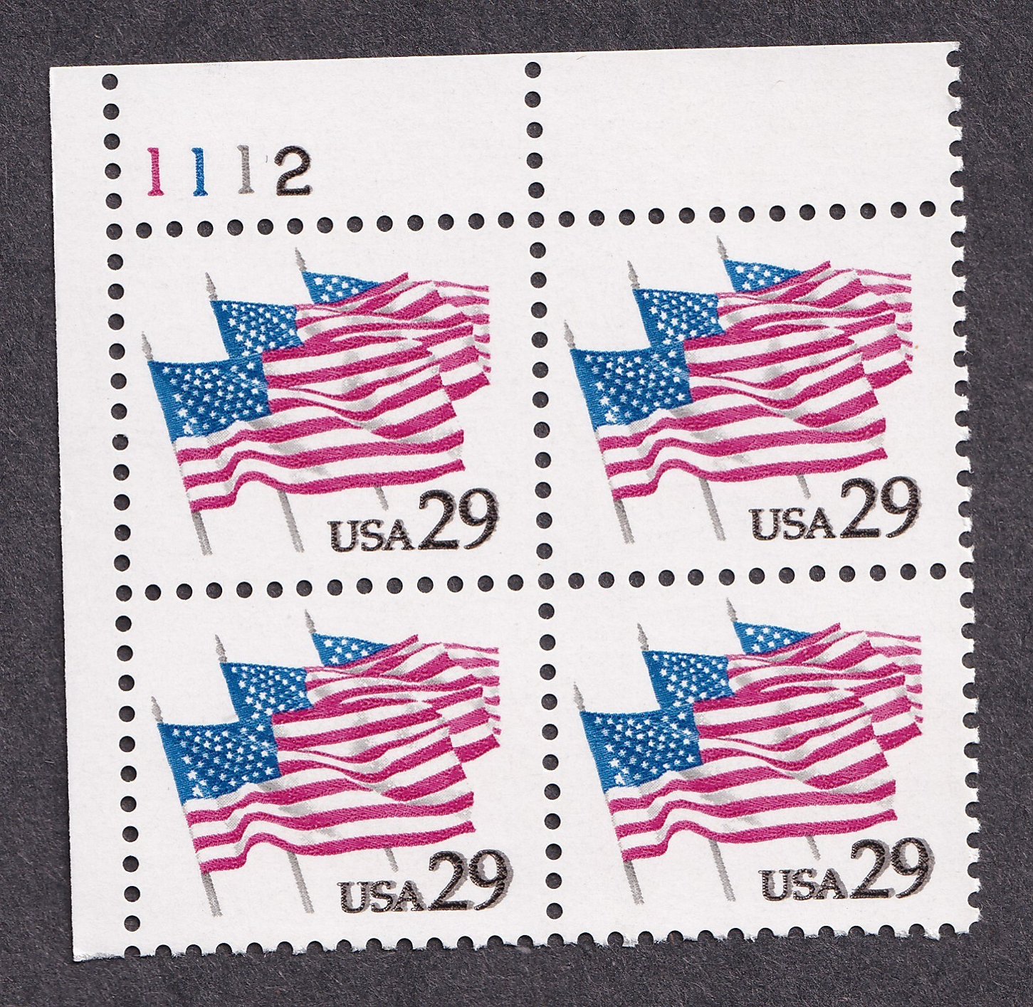 Scott #2531 Flags on Parade Plate Block Of 4 Stamps - MNH P#1112 UL