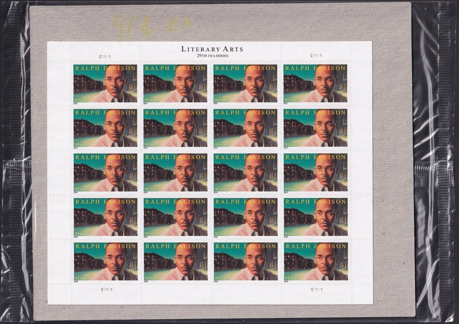 Scott #4866 Ralph Ellison Black Heritage Sheet of 20 Stamps - Sealed