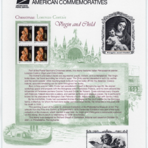 Scott #CP635 #3536 Madonna: Virgin & Child Commemorative Panel Block of 4 Sealed