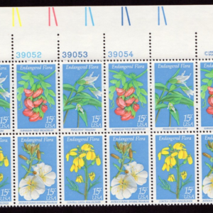 Scott #1786a (1783-86) Endangered Flora Plate Block of 20 Stamps - MNH UL