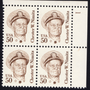 Scott #1869a Chester W. Nimitz Plate Block of 4 Stamps - MNH P#1 UR