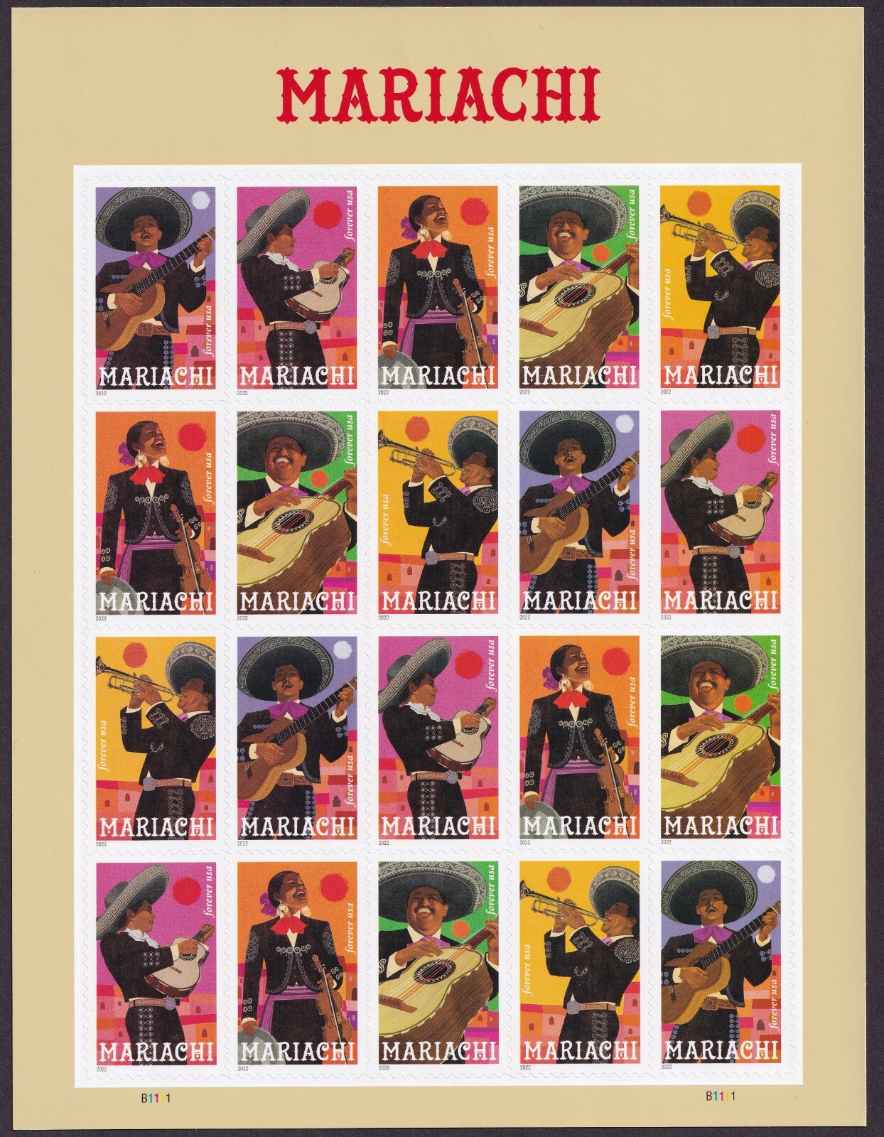 Scott #5707 Mariachi Sheet of 20 Forever Stamps - MNH
