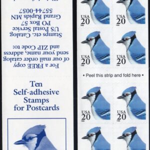 Scott #3048a 20¢ Bluejay Booklet of 10 Postcard Stamps - MNH P#S1111