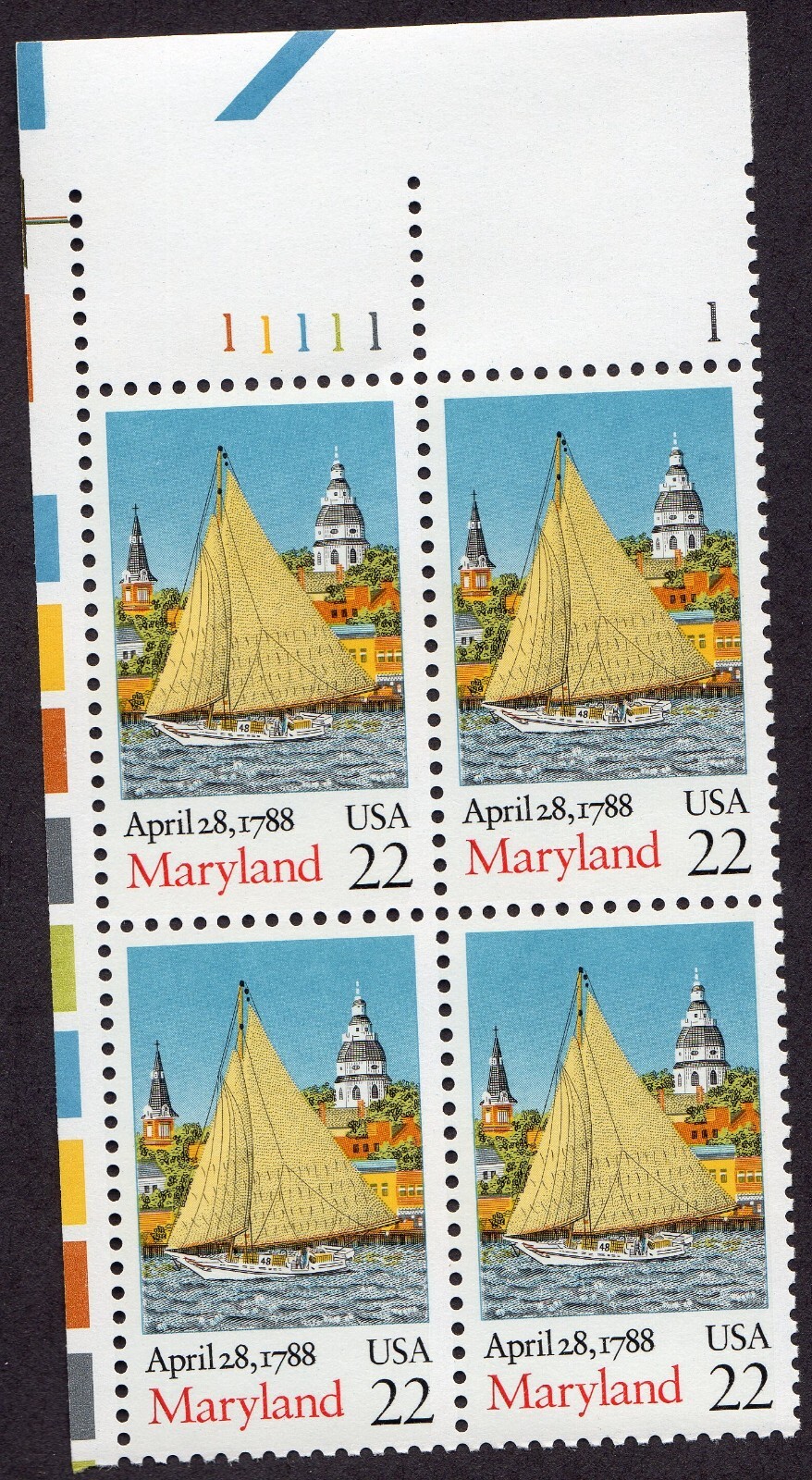 Scott #2342 Maryland Plate Block of 4 Stamps - MNH P#11111-1