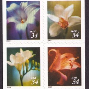 Scott #3490e (3487-90) 4 Flowers Booklet Of 20 Stamps - MNH