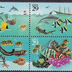 Scott #2866a Wonder of the Sea Block of 4 Stamps - MNH
