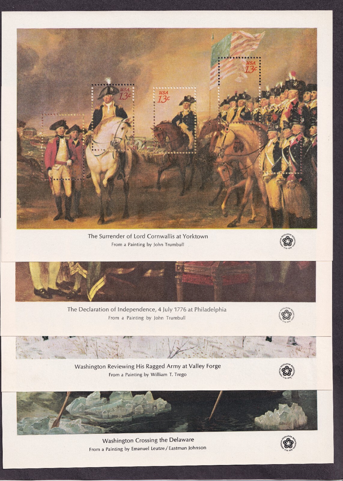 Scott #1686-1689 Bicentennial Sheets of 5 Stamps - MNH in original package