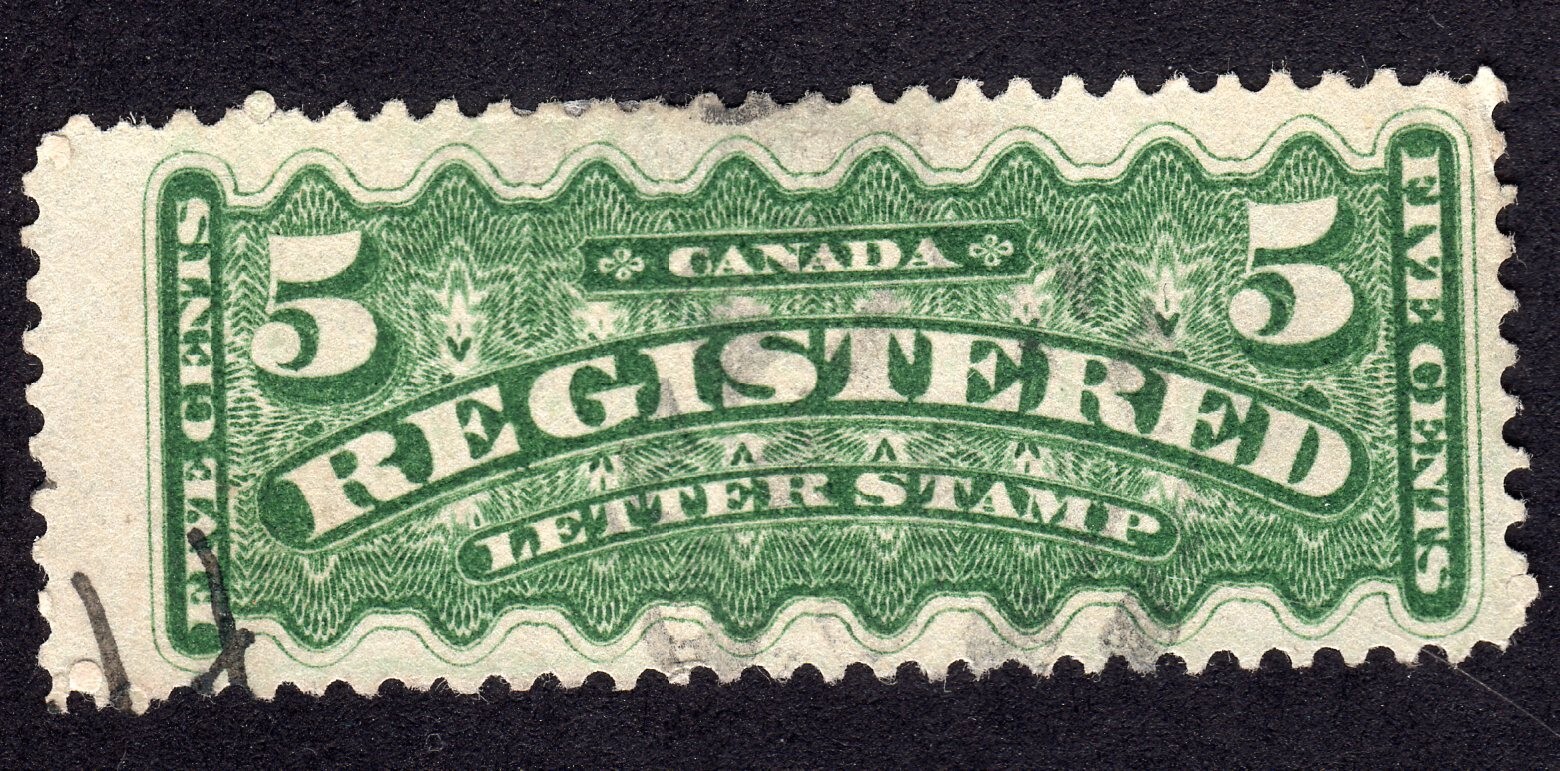 Canada F2 Registered Mail used stamp