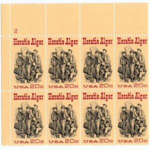 Scott #2010 Horatio Alger Plate Block of 8 Stamps - MNH P#2 UL