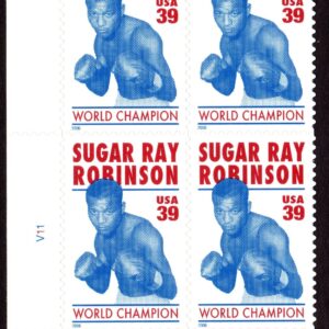 Scott #4020 Sugar Ray Robinson (Boxing) Plate Block of 4 Stamps - MNH LL