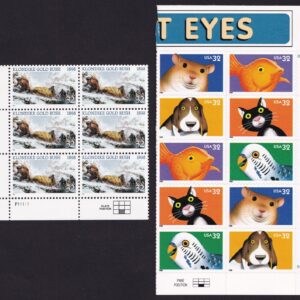Scott #3234a-3235 Bright Eyes Klondike Gold Plate Block of 6 & 10 Stamps - MNH