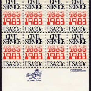 Scott #2053 Civil Service Zip & Copyright Block of 8 Stamps - MNH