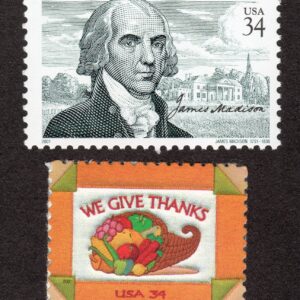 Scott #3545-3546 James Madison & We Give Thanks Single Stamp - MNH