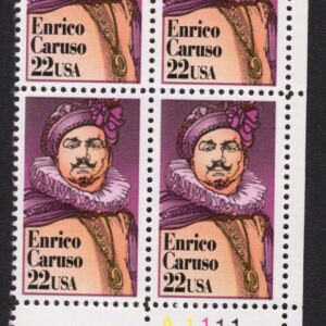 Scott #2250 Enrico Caruso Plate Block of 4 Stamps - MNH LR