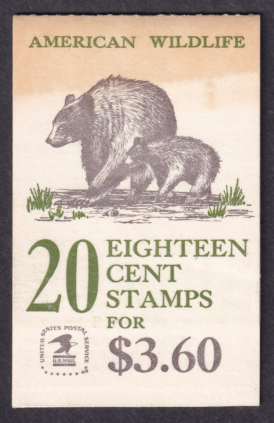 Scott #BK137 (1889a) 18¢ American Wildlife Booklet of 12 Stamps - MNH P#9 PC#4