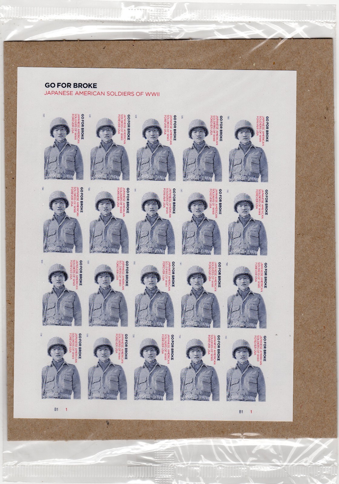 Scottt #5593 Go For Broke Soldiers Sheet of 20 Forever Stamps - Sealed
