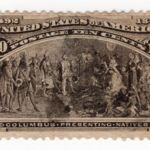 Scott #237 Columbus Presenting Natives Single Stamp - used