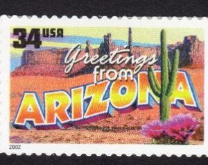SCOTT #3561-3565 (3610a) Greetings America Block of 5 Stamps - MNH