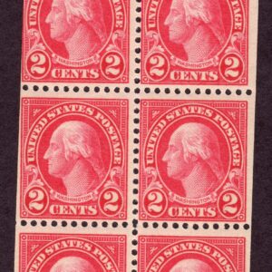Scott #554c George Washington Red Booklet Pane of 6 Stamps - MNH P#15507