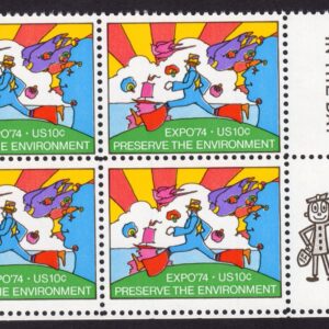 Scott #1527 Expo 74 Preserve the Environment Zip Block of 4 Stamps - MNH
