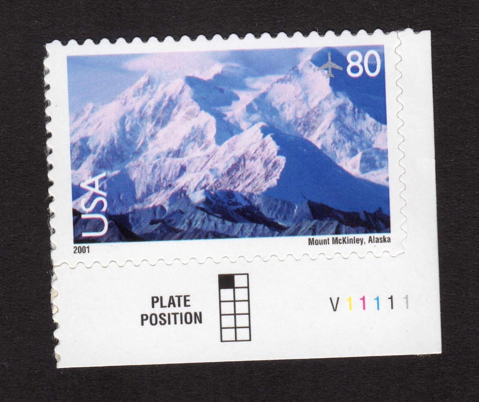Scott #c137 Mount McKinley (Alaska) $0.80 Plate # Single Airmail Stamp - MNH LR