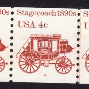 Scott #1898A Stagecoach Transportation Plate # (PNC5) Coil of 5 Stamps - MNH P#4