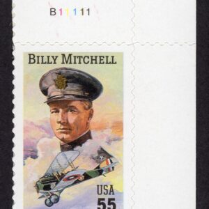 Scott #3330 Billy Mitchell Plate # Single Stamp - MNH XF