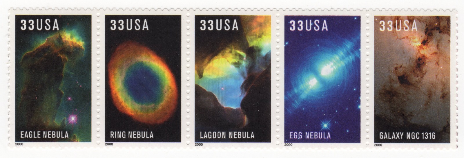 Scott #3388a (3384-88) Hubble Telescope Strip of 5 Stamps - MNH