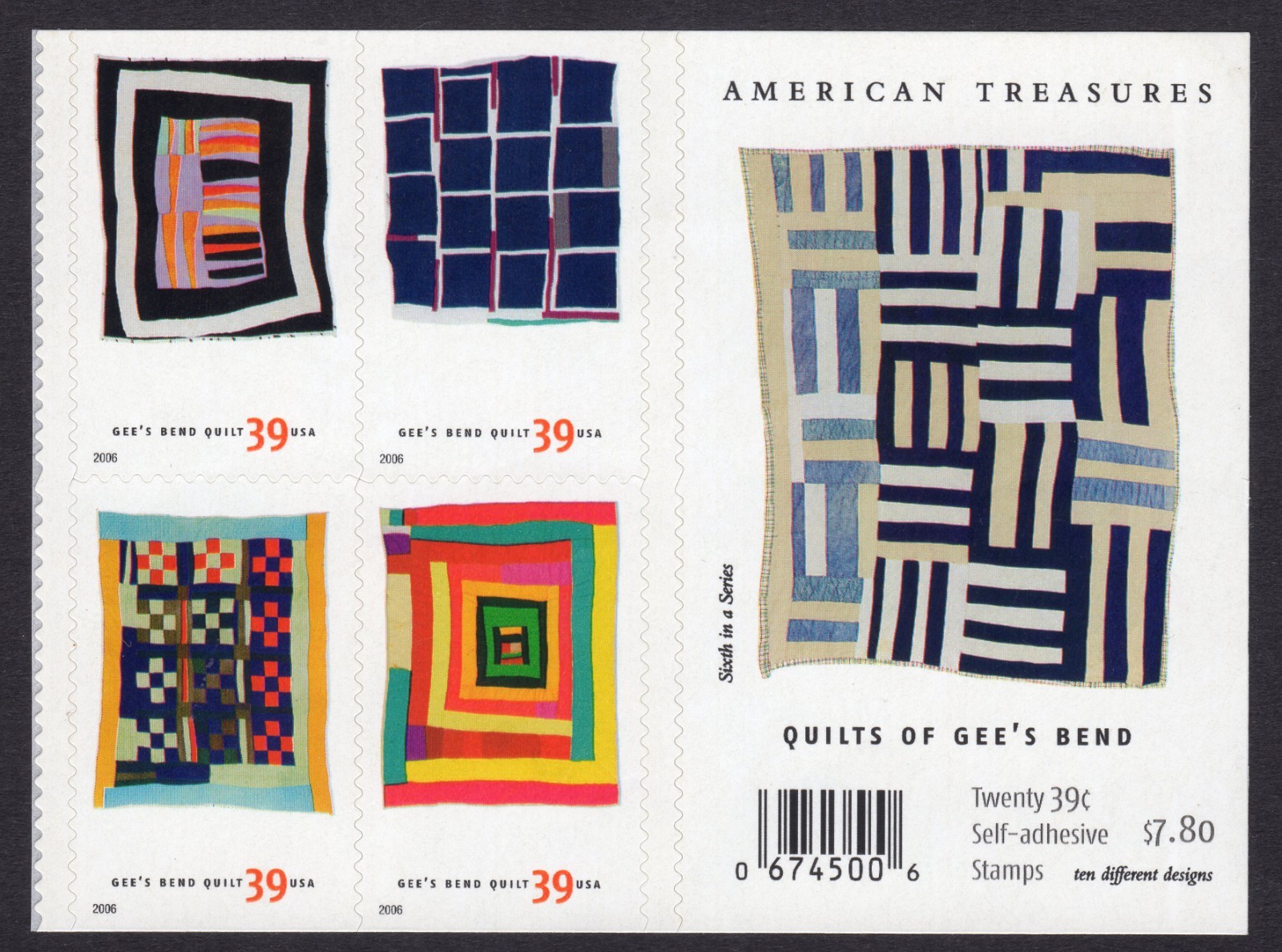 Scott #4090-91-95-4096 (4098) Quilts of Gee's Bend Block of 4 Stamps - MNH