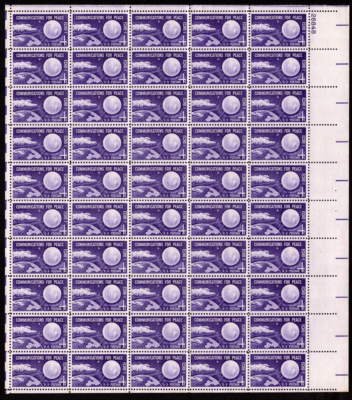 Scott #1173 Communications for Peace Sheet of 50 Stamps - MNH P#26848 UR