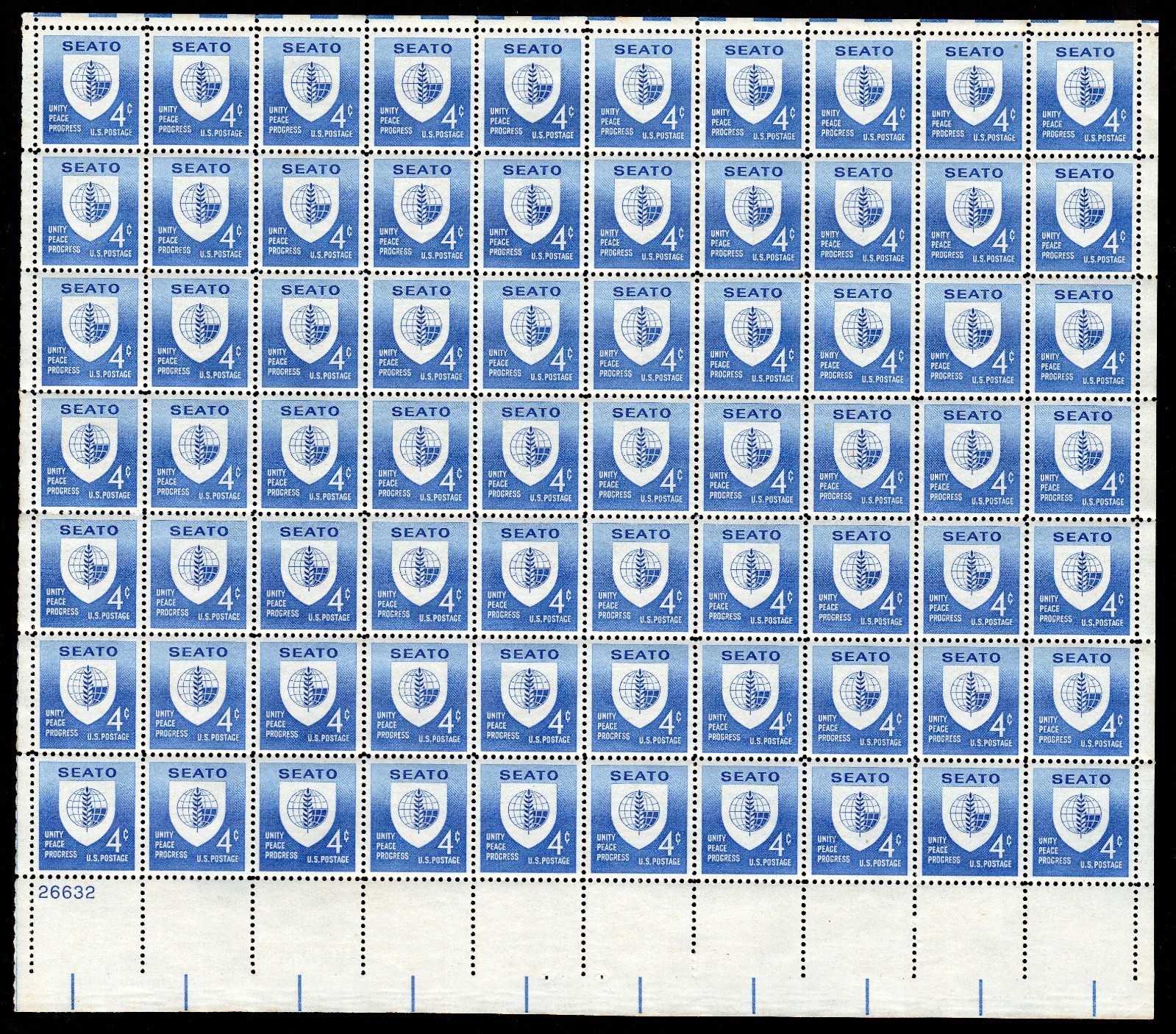 Scott #1151 SEATO Sheet of 70 Stamps - MNH P#26632 LL