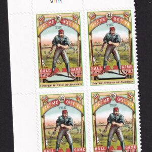 Scott #4341 Take Me Out To the Ballgame Plate Block of 4 Stamps - MNH UL