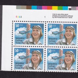 Scott #3066 Jacqueline Cochran Plate Block of 4 Stamps- MNH P#6363-1 UL