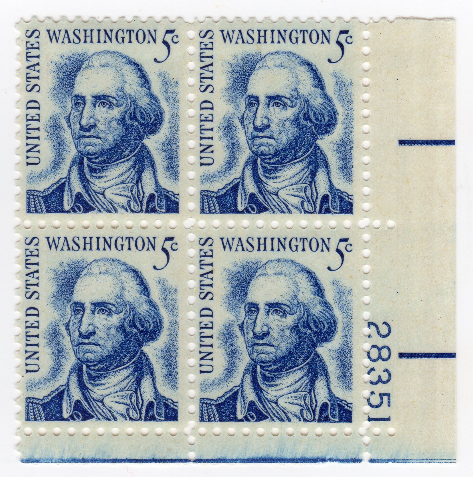 Scott #1283a George Washington Plate Block of 4 Stamps - MNH P#28351 LR