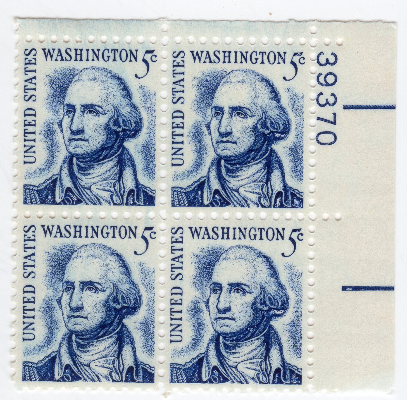 Scott #1283B George Washington Plate Block of 4 Stamps - MNH P#29370 UR XF