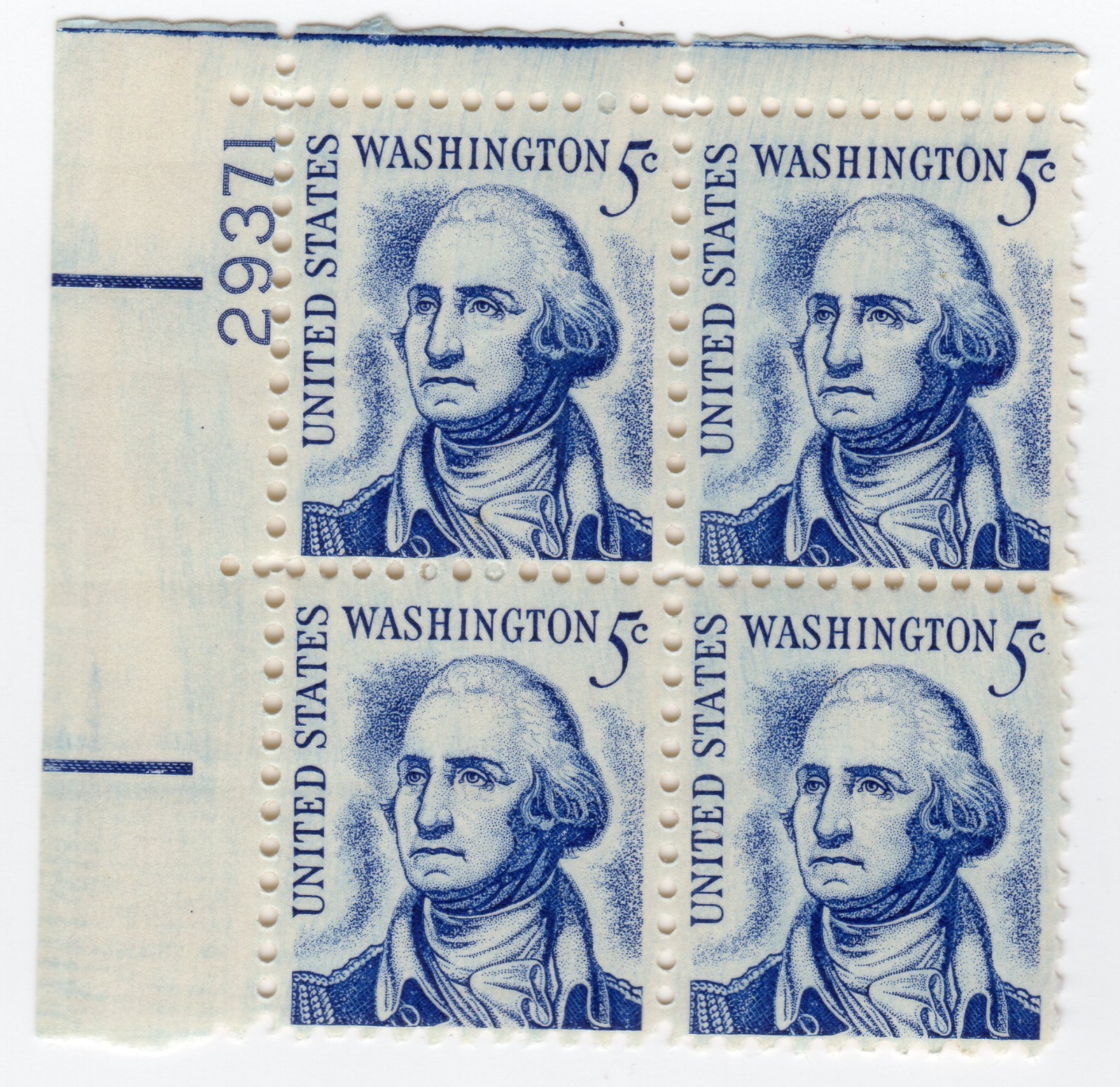 Scott #1283B George Washington Plate Block of 4 Stamps - MNH P#29371 UL