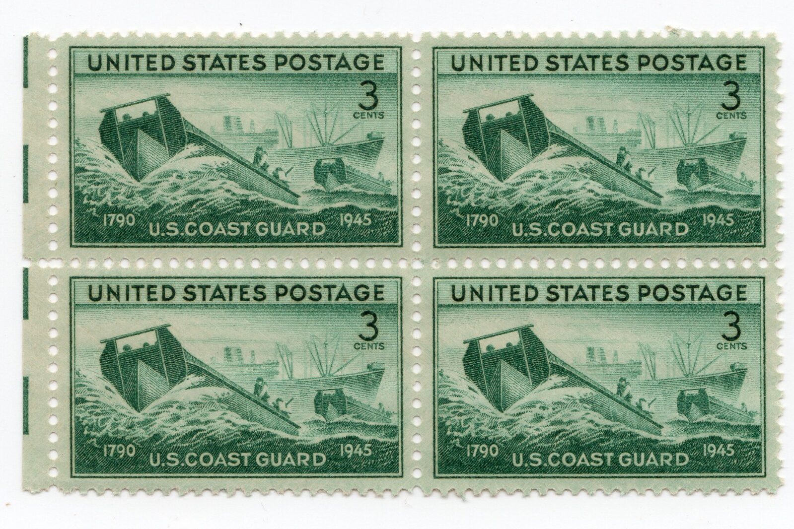 Scott #936 Coast Guard Block of 4 Stamps - MNH w/EE selvage