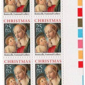 Scott #2399 Christmas Madonna (Botticelli) Plate Block of 6 Stamps - MNH