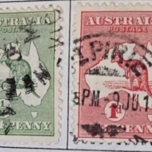 Stamp Australia 1913 #1 & #2 used