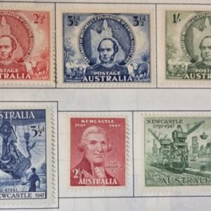 Stamp Australia 1946-47 #203-205, 207-209 MH