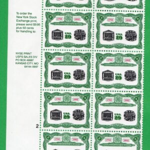 Scott #2630 New York Stock Exchange Plate Block of 10 Stamps - MNH P#A12-2 LL