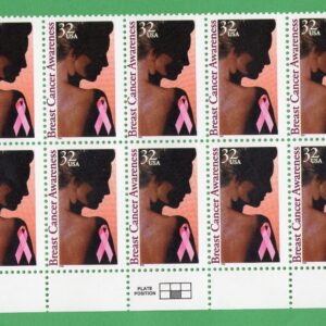 Scott #3081 Breast Cancer Awareness Plate Block of 10 32¢ Stamps MNH P#P22222 LR
