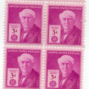 Scott #945 Thomas Edison Block of 4 Stamps - MNH w/EE selvage