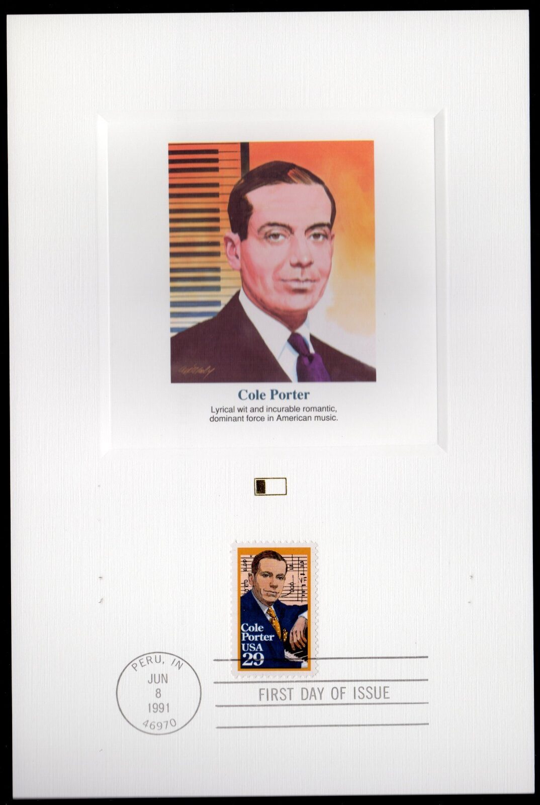 Scott #2550 Cole Porter Fleetwood Postal Card 06/08/91 FDC