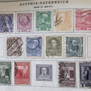Stamp Austria 1908-10 set of 17 used