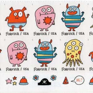 Scott #5636-5639a MESSAGE MONSTERS Plate Block Half Sheet Of 10 stamps - MNH Bot