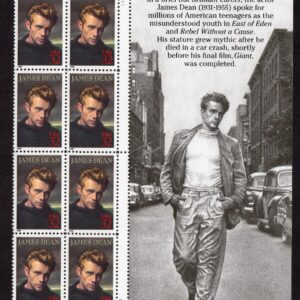 Scott #3082 James Dean Title Plate Block of 8 Stamps - MNH