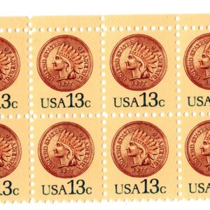 Scott #1734 Indian Head Penny Block of 8 Stamps - MNH